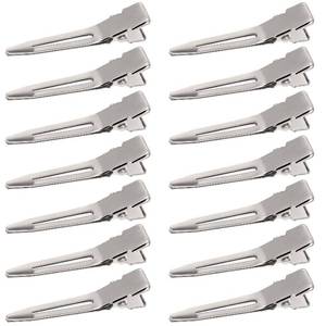 lot 6669 image: Hicarer 1.75 Inches Single Prong Hair Clips, 50 Pack - Durable Metal Alligator Clips for Dreads Lock Clips, Hair Extensions, Pin Curls, Hair Pins