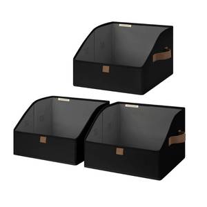 lot 6674 image: StorageWorks Closet Storage Bins, Trapezoid Organizer Box for Shelves, Fabric Clothes Bin, Foldable Organizing Baskets with Handles, Small, Black, 3-Pack