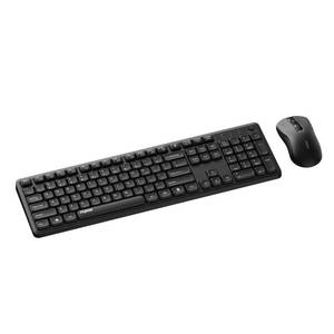 lot 6713 image: Rapoo X2100 Quiet Wireless Keyboard and Mouse Combo, 2.4GHz USB Receiver, 12 Multimedia Keys, Spill-Proof, Full-Sized, Compatible with PC, Laptop, Black