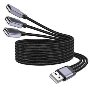 lot 6727 image: KAYQINHO USB Y Splitter, 3.3FT USB A Male to 3 Female Extension Cable, USB Splitter 1 in 3 Out Support Charging and Data Transfer for PrinterKeyboardFlash DrivePlayStationLaptopLED Etc.