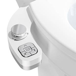lot 6745 image: PIKETS Bidet Attachment for Toilet, Dual Nozzle (Frontal and Rear Wash) Non-Electric Fresh Water Toilet Seat Attachment with Nozzle Self Cleaning, Adjustable Water Pressure(Chrome Silver)