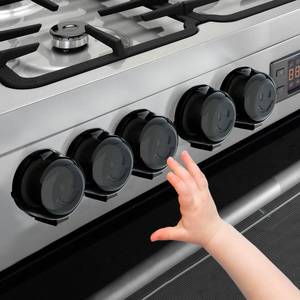 lot 6753 image: Stove Knob Covers for Child Safety - 5 Pack Babepai Upgraded Double-Key Design Universal Size Baby Safety Gas Oven Knob Covers Stove Guard Baby Proofing