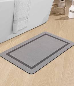lot 6756 image: chakme Bathroom Mat Rugs 24x16, Ultra Thin Magic Mat Bath Rug Non Slip Bath Rugs Quick Dry Absorbent Bath Mats for Bathroom Floor, (Grey, 24x16)