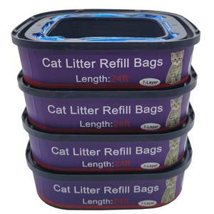 lot 6777 image: 4 Pack Cat Litter Refill Bags Cartridges Compatible with Genie Cat Standard, Plus and XL Pails Odor Control