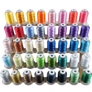 lot 6781 image: New brothread 40 Colors Compatible with Brother Polyester Embroidery Machine Thread Kit 500M (550Y) Each Spool Compatible with Brother Babylock Janome Singer Pfaff Bernina Embroidery & Sewing Machine