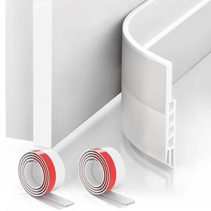 lot 6790 image: Suptikes 2 Pack Door Draft Stopper Door Sweep for Exterior &amp Interior Doors,Door Bottom Seal Dust and Noise Insulation Weather Stripping Draft Guard Insulator, 1.8 W x 37 L,White