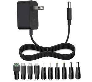 lot 6798 image: DC 5V 1A Power Cord Adapter with 10 Connectors - Universal ACDC Charger for Security Cameras,Baby Monitors,TV Boxes,Raspberry Pi, and More - DC 5 Volt 1A 0.5A Power Supply, FCC and UL certified (5ft)