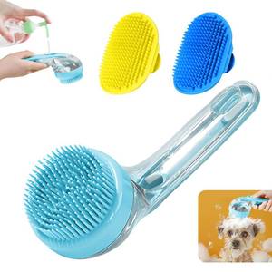 lot 6799 image: Peehss 3Pcs Dog Bath Brush, Dog Scrubber for Bath, Dog Shampoo Brush Bubble Maker, Dog Paw Washer, dog grooming Massage Brush with Adjustable Ring Handle, dog accessories for Short & Long Hair -Blue