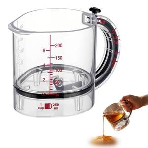 lot 6829 image: 4-in-1 Adjustable Measuring Cup - Multi-Functional Up Cup Measuring Cup, with Adjustable Base & Scraper-Style Seal Base, Space-Saving Easy to Clean for Cooking and Baking & Ingredients