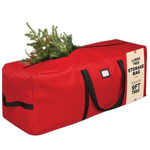 lot 6835 image: PEULEX 9 Foot Christmas Tree Storage Bag, Extra Large Artificial Tree Storage Container, Tree Holder Bag, Wear-Resistant 600D Oxford Fabric, Lightweight, Reinforced Thick Handles, Card Slot (Red)