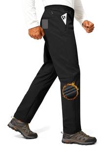 lot 6836 image: FREE SOLDIER Mens Fleece Lined Winter Pants Waterproof Warm Sweatpants Athletic Thermal Pants (Black 38W32L)