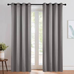 lot 6841 image: NICETOWN Chrome Gray Blackout Curtains 84 inches Long for Bedroom, Grommet Thermal Insulated Light Blocking Window Treatments for Living Room, W52 x L84, 2 Panels