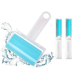 lot 6847 image: Sticky Lint Roller 3 Pack, Reusable Washable Lint Roller Pet Hair Remover Include Large and Small Size Cleaner for Clothes, Pet Hairs, Carseats