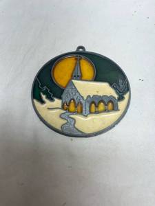 lot 216 image: Gothic Church Stained Glass Style Suncatcher or Ornament