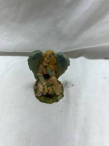 lot 219 image: Decorative Angel Figurine with Blue Wings