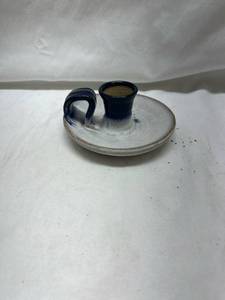 lot 220 image: Handcrafted Ceramic Candleholder with Plate