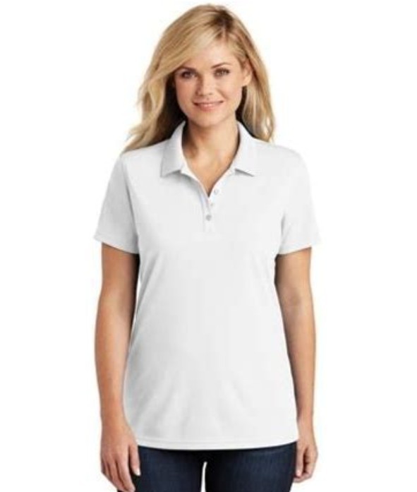lot 67284 image: APPEARS NEW - Port Authority Ladies White Polo Shirt (Size XS)