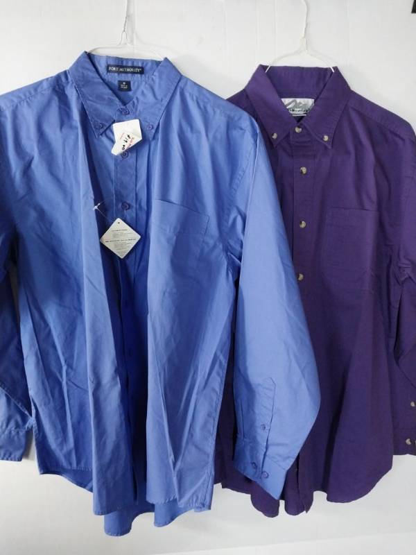 lot 67297 image: APPEARS NEW - Mens Authority & Tri Mountain Button Down Shirts Set (Size Medium)