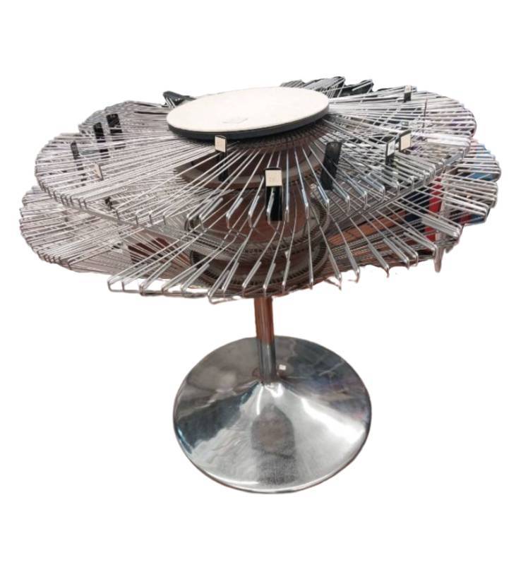 lot 66396 image: Chrome Sunburst Wire Display Rack for pants 4 round and 44 tall  - Retail $75