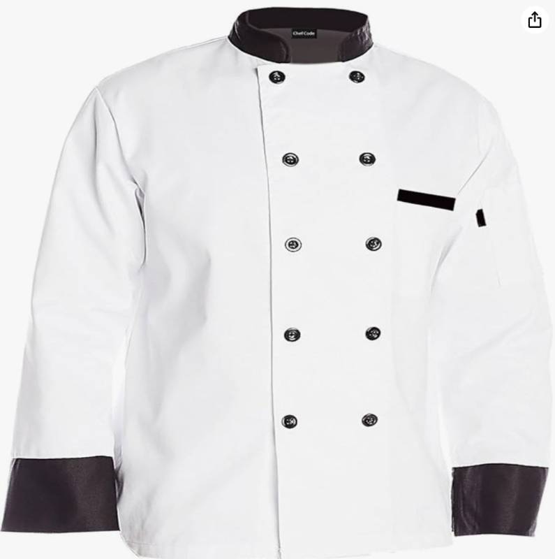 lot 66005 image: APPEARS NEW - Mens Chef Designs Professional Kitchen Coat (Medium2 Pack)