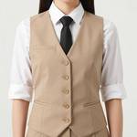 APPEARS NEW - Women's UniformWorks Chef Vest Tan (Size XL) Set of 3