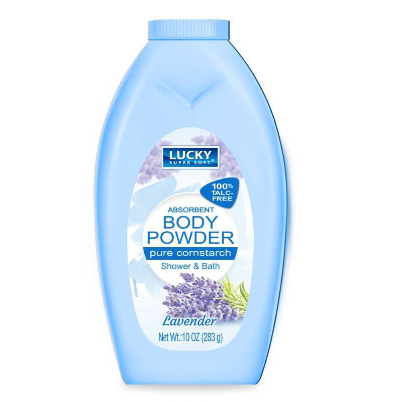lot 65353 image: FACTORY SEALED - Lucky Super Soft Cornstarch Body Powder, Lavender, 10 Ounce