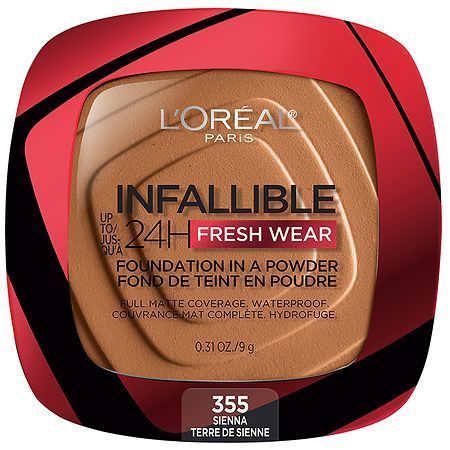 lot 63175 image: FACTORY SEALED - L Oreal Paris Infallible Up to 24H Fresh Wear Pressed Powder  Sienna  0.31 oz