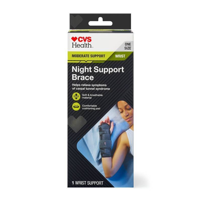 lot 64913 image: APPEARS NEW - CVS Health Wrist Night Support Brace- Moderate Support (One Size Fits All)