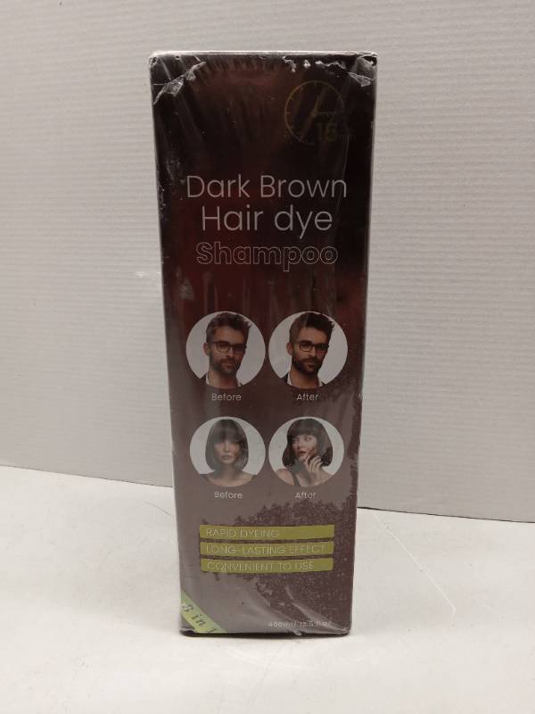 lot 64976 image: FACTORY SEALED - Dexe Dark Brown Hair Dye Shampoo 400ml (Expiration 10-5-2027)
