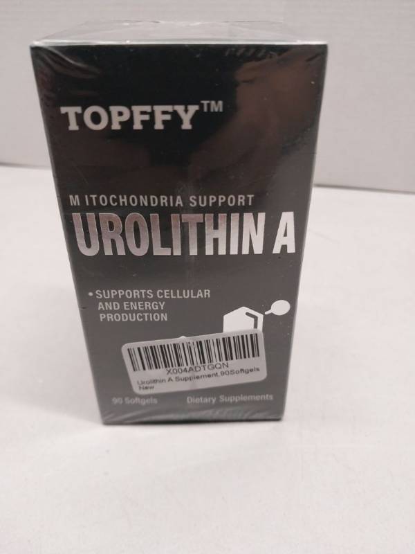 lot 64267 image: FACTORY SEALED - Topffy Urolithin A Mitochondria Support Supplement 90 Softgels (Expiration 12-6-2027)