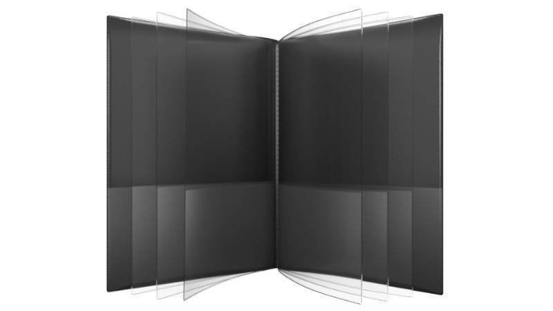 lot 30050 image: Nickys Multi Pocket Organizer, 10 or 14 Page Folder, Water Proof, Patented Tear-Resistant, Flexible Plastic, Proudly Made in USA, Binder Substitute. (14-in-1 Black) - Retail $10