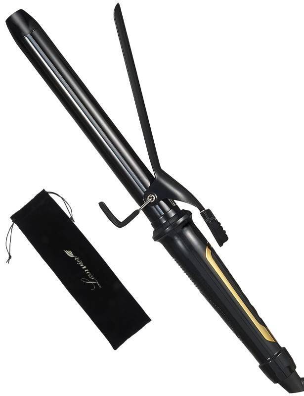 lot 48873 image: Lanvier 1 Inch Extra Long Hair Curling Iron with Ceramic Tourmaline Barrel, Professional Hair Curler up to 450°F with Dual Voltage for Worldwild Use, Hair Waving Style Tool for Girls&Women Black - Retail $28