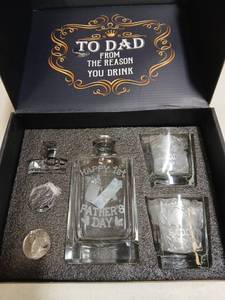 lot 20781 image: First Fathers Day Whickey Decanter and Glasses Set