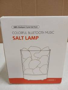 lot 20783 image: Himalayan Salt Lamp with Bluetooth Speaker - Retail $25