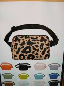 lot 21266 image: Leopard Print Fanny Pack Crossbody Belt Bag