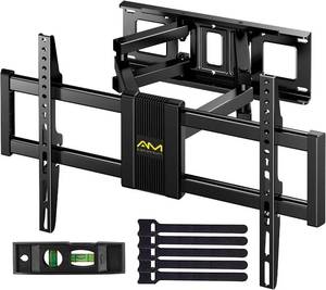 lot 21277 image: AM alphamount Full Motion TV Wall Mount for Most 37-75 Inch TVs up to 100 lbs, Swivel TV Mount with Dual Articulating Arms, Wall Mount TV Bracket Max VESA 600x400mm, Fits 16� Wood Studs, APLF6