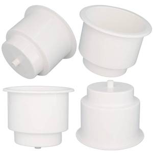 lot 26379 image: Yuanhe White Plastic Cup Drink Holder Insert with Drain for Boat Car Marine Rv, 4PCS - Retail $10