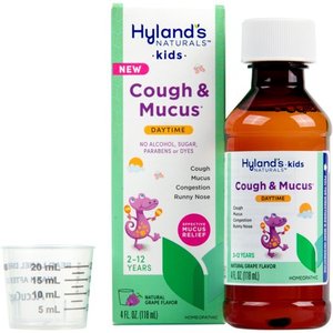 lot 32565 image: Hyland s Naturals Kids Cough & Mucus Daytime  Grape Liquid  4oz - Retail $16