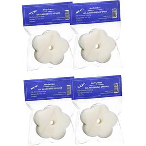 lot 32568 image: Oil Absorbing Sponge Scum Absorber for Hot Tub  Swimming Pool and Spa  (Individually Packed) - Pack of 4 White Flowe - Retail $15