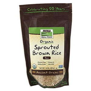 lot 32578 image: NOW Foods  Organic Sprouted Brown Rice  Raw  Gluten-Free and Whole Grain  16-oz (Packaging May Vary) 2 Bags - Retail $25