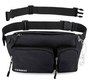 lot 32609 image: CXWMZY Fanny Packs For Women & Men, Waist Bag Hip Bum Bag Strap Extension Large Capacity Easy Carry Any Phone Passport Wallet for Outdoors Workout Traveling Casual Running Hiking Cycling Dog Walking