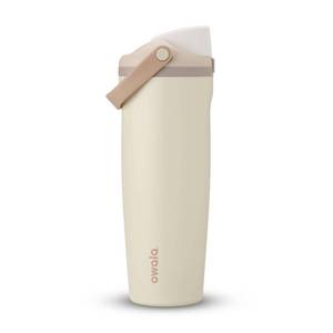 lot 32610 image: Owala FreeSip Sway - Stainless Steel - 30-oz. - Tan (Lightly Toasted) (Side Is Dented) - Retail $35
