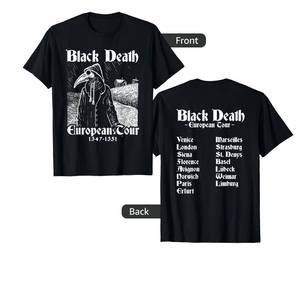 lot 32612 image: Black Death Bubonic Plague European Tour Goth Plague Doctor T-Shirt Maroon Large  - Retail $23