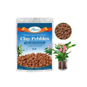 lot 40305 image: Riare 2 LBS Organic Expanded Clay Pebbles - 4mm-16mm Natural Leca Balls Lightweight Hydroponic Clay Pebbles Aggregate for Indoor Plants, Hydroponic Growing, Plants Drainage, Aquaponics - Retail $9