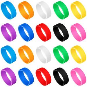 lot 40310 image: Mini Silicone Wide Rubber Bands 2 Inch 30 Pack Assorted Colors Silicone Wallet Band Heat Cold Long Lasting Rubber Bands for Sublimation Tumbler Pen Jars Art Cooking Wrapping Cord Wraps Small - Retail $12