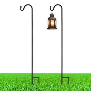 lot 40313 image: Yetene 2 Pcs 24 Inch Shepherds Hook for Outdoor Adjustable Bird Feeder Pole Metal Steel Shepard Hooks for Hummingbird Stand Feeder Pole for Garden Plant, Lantern, Hanging Wedding Decor - Retail $10