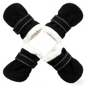 lot 40321 image: Small Dog Shoes for Winter, Snow Booties for Puppy, Outdoor Warm Dog Booties for Cold Weather (Black, Medium)
