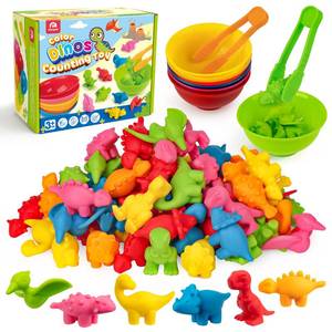 lot 49167 image: Coogam Counting Dinosaur Sorting Toy Set, Color Matching Classification Game, Montessori Fine Motor Skill Preschool Educational Montessori Learning Toys for 3 4 5 Years Old - Retail $22