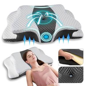 lot 49173 image: Pain Relief Cervical Pillow for Neck Support,Adjustable Ergonomic Pillow Cozy Sleeping,Odorless Orthopedic Memory Foam Pillows,Contour Bed Pillow for Side Back Stomach Sleeper - Retail $38