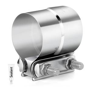 lot 49185 image: ZEHCLP 1 Pcs 3.0 inch Exhaust Clamp Butt Joint 304 Stainless Steel Band Lap Joint Band Clamp Stainless Steel for Pipes Catalytic Converters��Muffler (1, 3.0 inch) - Retail $14